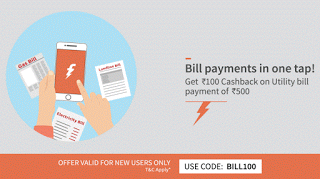 freecharge rs cashback on utility bill payments bill