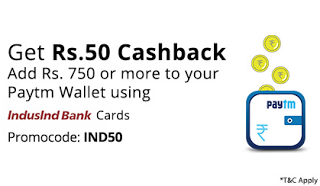 paytm add money offer indusland bank rs free