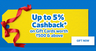 flipkart the perfect gift  cashback on gift cards