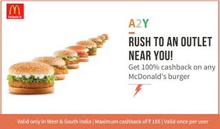 Freecharge mcdonalds  cashback offer