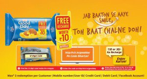 freecharge britania goodday free recharge pack biscuits