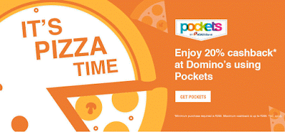 pockets  cashback on dominos pizza