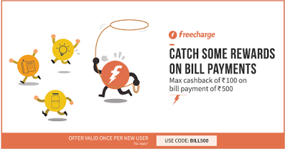 freecharge rs cashback on rs bill payments