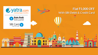 yatra com flat rs off via sbi