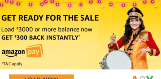 Get ₹300 Instant Cashback on Loading ₹3000 in Amazon Pay Balance