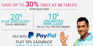 Netmeds Medicines PayPal Offer