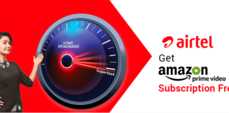 Airtel Broadband Amazon Prime Offer